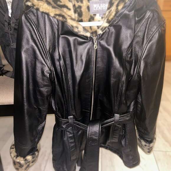 Wilsons Leather Leopard Print Women's Jacket - Picture 10 of 10